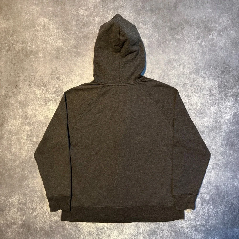 Gap Women's XL Gray Full Zip Hoodie Arch Logo Raglan Sweatshirt Heather Charcoal - Picture 2 of 5